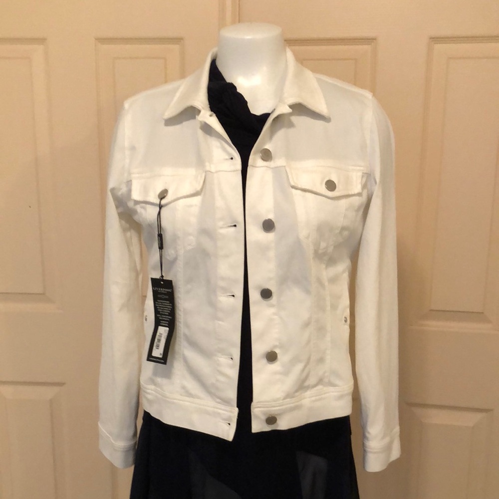Liverpool Los Angeles Women's White Denim Jacket